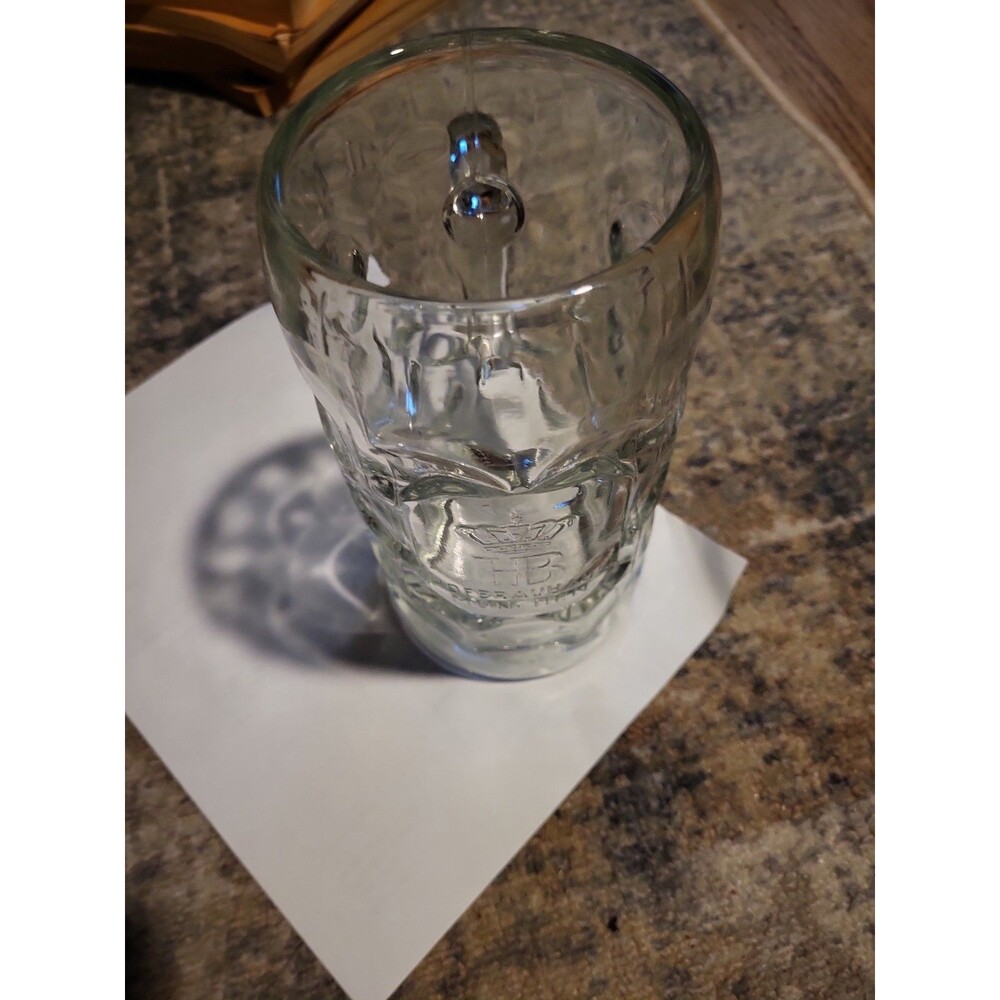 Vintage 1964 Hofbrauhaus Munchen 1L Glass Beer Stein Mug Rastal Germany Dimpled - Picture 8 of 9